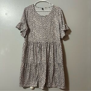 NC LOOK White With Polkadot short sleeve w/ruffle accent baby Doll size XL Dress